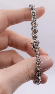 18Kt White Gold Bracelet With Natural Diamonds And Fancy Diamonds Ct. 5.54 - Picture 1 of 4