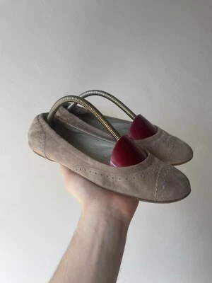 Zapatos planos de ballet Brunello Cucinelli Monili punta gamuza talla 37 hechos en Italia Foto 1 de 4
