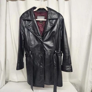 Vintage Wilson's Leather Thinsulate Ultra Insulated Women's Large Trench Coat - Picture 1 of 9