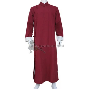 Wing Chun IP Uomo Accappatoio Tai Chi Uniforme Wushu Cappotto Kung Fu Tuta Cotone Cheongsam - Foto 1 di 16