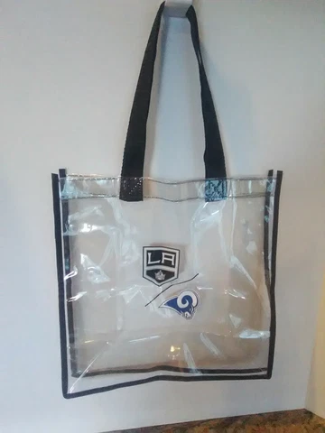 NFL Stadium Approved Clear Tote Bag LA Rams LA Kings Logo NHL Reusable Tote Bag Cover