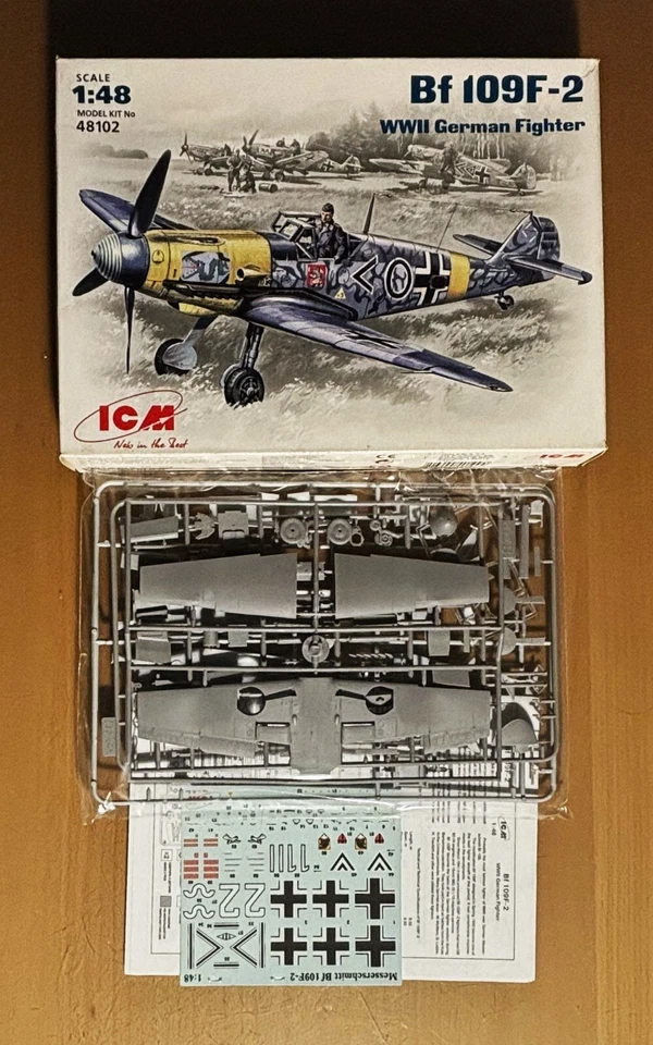 ICM 48102 - BF 109F-2 WWII GERMAN FIGHTER - 1/48 PLASTIC KIT - Immagine 1 di 1