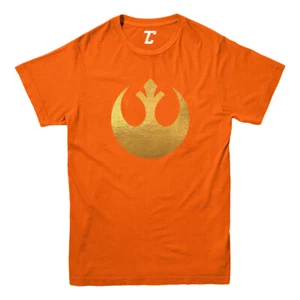 Gold Foil Old Rebel Logo - Movie Buff Cool Parody Youth T-Shirt - Picture 1 of 20