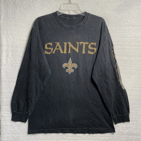 NFL New Orleans Saints Shirt Adult Large Black Crew Neck Long Sleeve Cotton Cover
