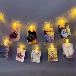 Photo Clip String Lights for Room Decor Hanging Pictures,Bedroom,Wed 10LED*4 - Picture 1 of 10