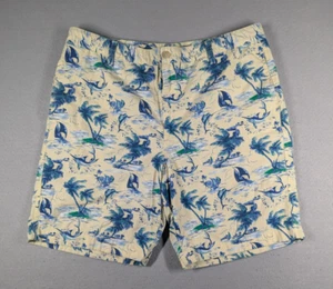 Chaps Ralph Lauren Shorts Mens 40 Yellow Tropical Palm Trees Fish Beach Sand - Picture 1 of 8