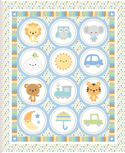 Riley Blake Special Delivery Fabric Panel 36" x 43" ~ Baby Boy Cheater Quilt - Picture 1 of 1