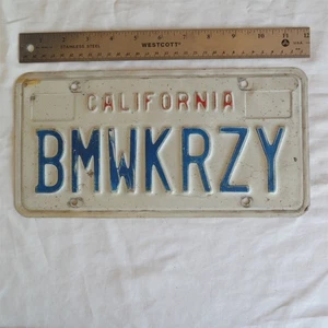 Vtg California License Plate BMWKRAZY Vanity - Picture 1 of 2