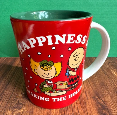 Peanuts Christmas Coffee Mug/Cup Sally & Charlie Brown "Happiness is .." 16oz. - Image 1 of 4