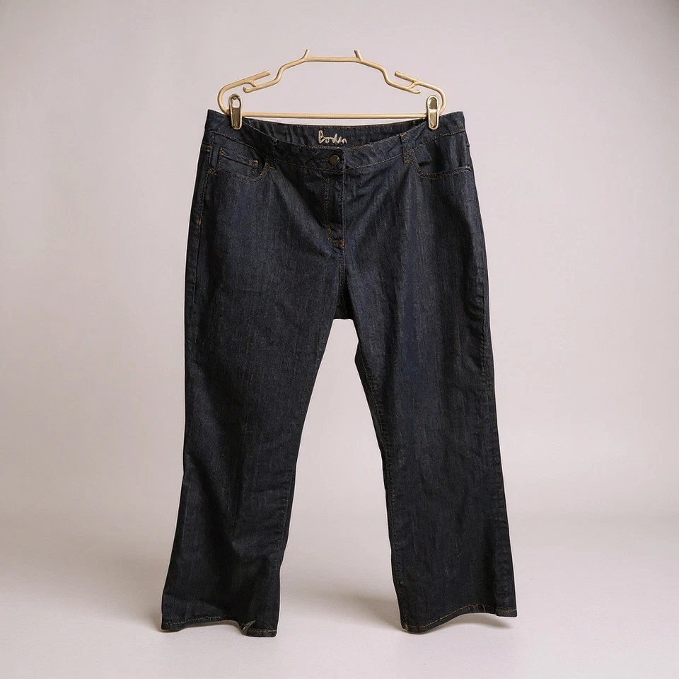 Pantalones de mezclilla Boden lavado oscuro pierna ancha para mujer EE. UU. 16 UK 20 Foto 1 de 4