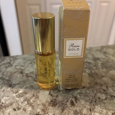 Cartera de viaje AVON RARA DORADA EDP .5 oz tamaño nueva en caja Foto 1 de 4
