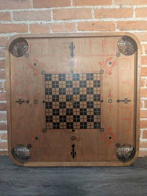 Antique - 2-Sided Carrom Game Board - Style-E  - No. 1 - Larchena Vintage - Image 1 of 4