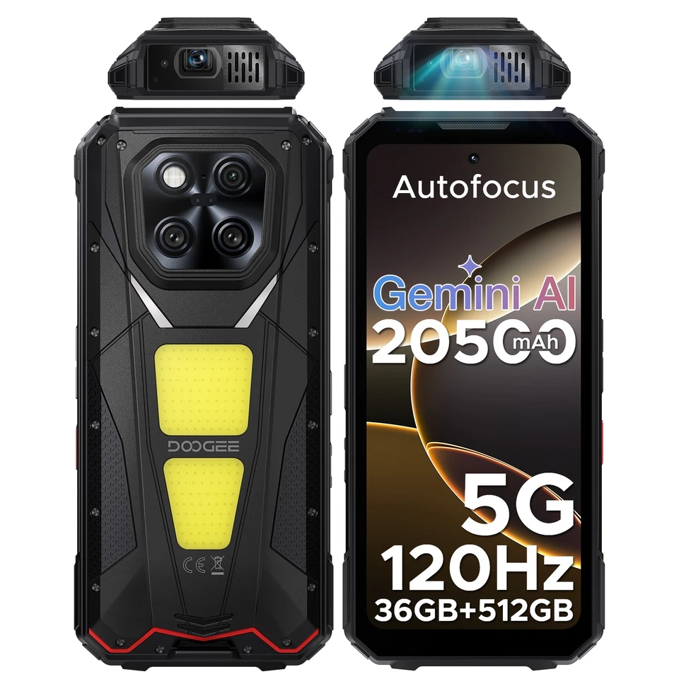 DOOGEE V MAX Play 5G Projektor Outdoor Smartphone 36GB+512GB 20500mAh Handy 2025