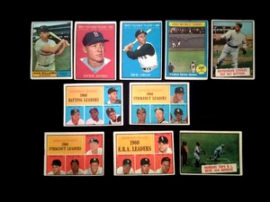 1961 Topps Mays Clemente Koufax Hornsby Mathewson Drysdale Groat Baseball Lot 10 - Picture 1 of 6