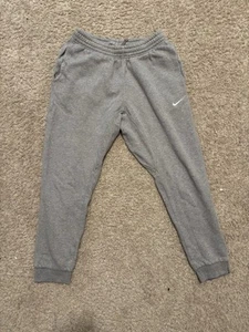 Nike Joggers/ Sweatpants Boys Medium Gray Embroidered Drawstring Elastic Waist  - Picture 1 of 3