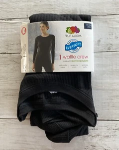 Fruit of the Loom EverSoft Damen Waffel Thermo Unterwäsche Shirt schwarz XS 0-2 - Bild 1 von 3