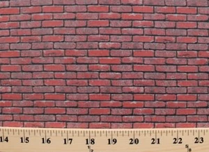 Landscape Medley Bricks Red Brick Wall Cotton Fabric Print by the Yard D501.16 - Picture 1 of 1