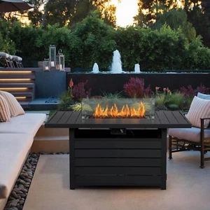 54'' Outdoor Patio Aluminum Fire Pit Table 50000 BTU Lava Rock Waterproof Cover - Picture 1 of 7