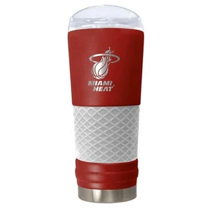 Miami Heat Tumbler Powder Coated Draft Travel Mug 24oz  - Picture 1 of 2