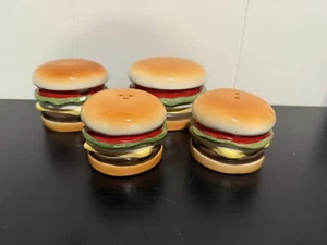 AS IS Hamburger Salt and Pepper with Catsup and Mustard Dishes - Picture 1 of 3