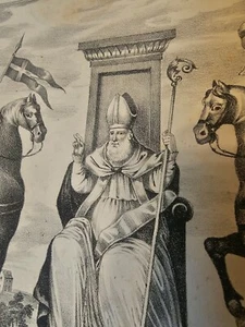 S. Pantaleon M.S. Maurus Vigil. EPS.M. S.Sergius M. (Lithographie 1880) Bari - Bild 1 von 11