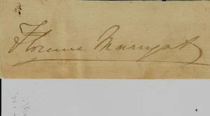 RARE! “19th Century Renowned Author" Florence Marryat Clipped Signature - Picture 1 of 1