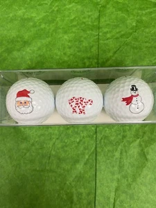 3 Spalding Christmas Golf Balls Brand New Santa Candy Canes Snowman - Picture 1 of 3
