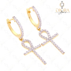 Pendiente Cruz S925 - Diamante Simulado - Joyería Religiosa - Pendiente Cruz Dije - Imagen 1 de 4