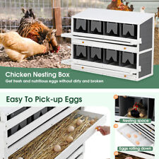 47'' Solid Wood 8 Hole Chicking Nesting Box for Laying eggs w 2 Collecting Trays
