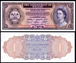 BELIZE 2 DOLLARS (P34a) 1974 QEII UNC - Picture 1 of 1