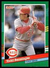 1991 Donruss Baseball Card Todd Benzinger Cincinnati Reds #640