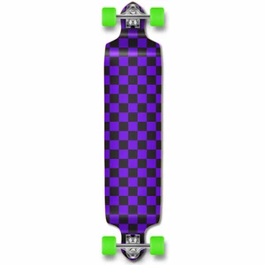 Yocaher Drop Down Longboard Complete - Checker Purple - Bild 1 von 6