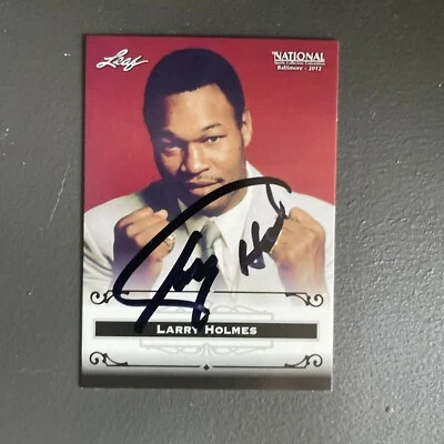 LARRY HOLMES 2012 LEAF "EXCLUSIVE" COLLECTORS HALL OF FAME PROMO CARD! AUTOGRAPH - Image 1 of 2