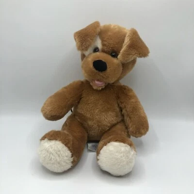Build A Bear Puppy Dog Plush Brown White Eye Patch 11” Seated BABW - Image 1 of 4