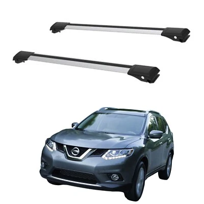 Juego de barras transversales para portaequipajes de techo para Nissan Rogue MK2 desde 2014 juego gris Foto 1 de 4