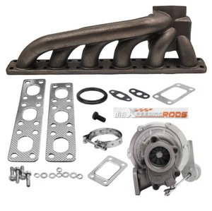 T3 V-band Billet Turbocharger w/ Manifold Kit for BMW E39 E38 E36 E46 Z3 M52 M50 - Picture 1 of 10