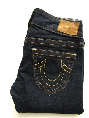 True Religion women's jeans skinny fit W27 L36 dark blue stretch denim LEVE032 - Image 1 of 4