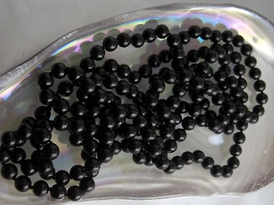 Sinnliche Lange Perlenkette Schwarze Edle Perle Black Pearl  Längen Auswahl - Bild 1 von 3