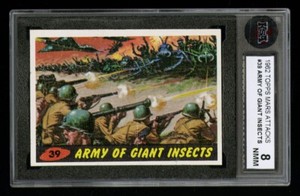1962 MARS ATTACKS #39 ARMY OF GIANT INSECTS KSA 8 HIGH QUALITY ICONIC TOPPS CARD