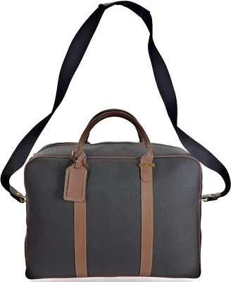 Nuevo Bolso de Viaje DUNHILL De Colección Negro Marrón Gris Cuero Fin de Semana Francia Foto 1 de 4