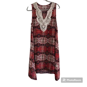 Robe femme Chelsea & Violet L sans manches crochet midi géométrique ourlet mouchoir boho - Photo 1/8