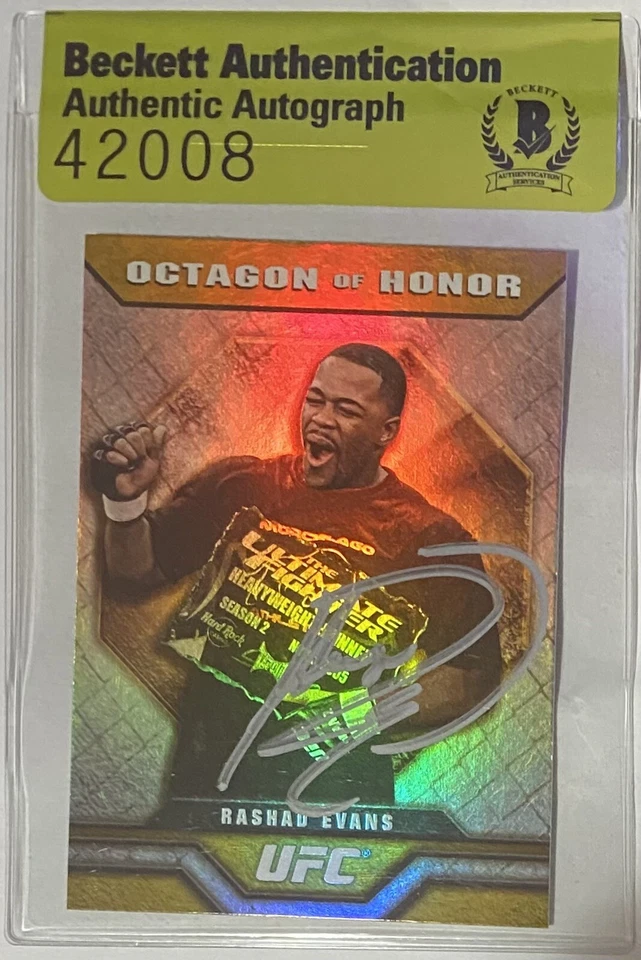 Rashad Evans signed Topps UFC Card. Beckett Seal Of Authenticity COA. Suga. - Image 1 of 1