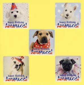 10 Rachael Hale Patriotic - große Aufkleber - 4. Juli - Hund, Welpe - Bild 1 von 1