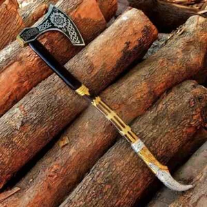 God of War Carbon Steel Viking Axe, Handmade Kratos Axe, Forged Viking Axe - Picture 1 of 3