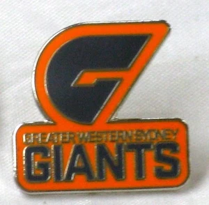 33684 GREATER WESTERN SYDNEY GIANTS AFL TEAM LOGO MASCOT LAPEL TIE HAT PIN - Picture 1 of 1
