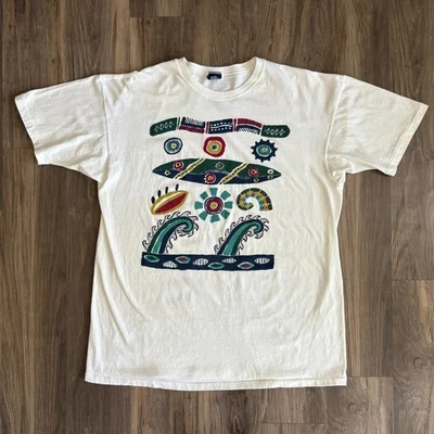 复古 Gap Endless Lands T 恤男式 XL 码自然部落本土冲浪艺术 — 第 1/4 张图片