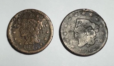 1836 Coronet Head & 1847 Large Cent  #0778 - Image 1 of 2