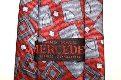 领带 复古 梅赛德斯 60 年代 70 年代 手工制作 栗色 现代灰色 方形 56 英寸 x 3.25 — 第 1/4 张图片