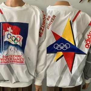 Vintage 1980’s Adidas Crewneck “2nd Olympic Winter Games” St Moritz 1928 SZ. L - Picture 1 of 18