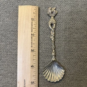 "Cuchara de plata de recuerdo vintage - León alado de Venecia con cuchara en forma de concha 5""" - Imagen 1 de 8